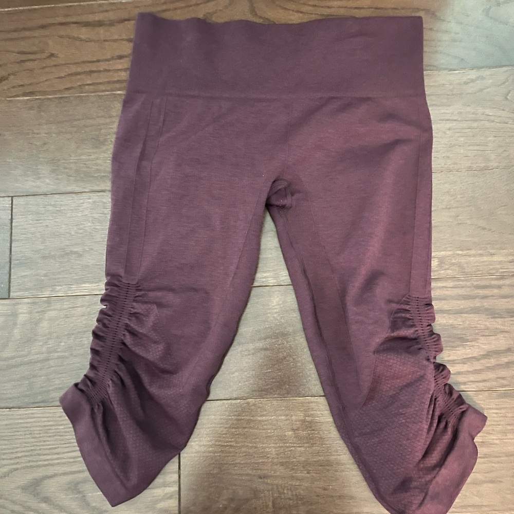 Lululemon In the Flow Crop Burgundy Leggings - Picture 2 of 3